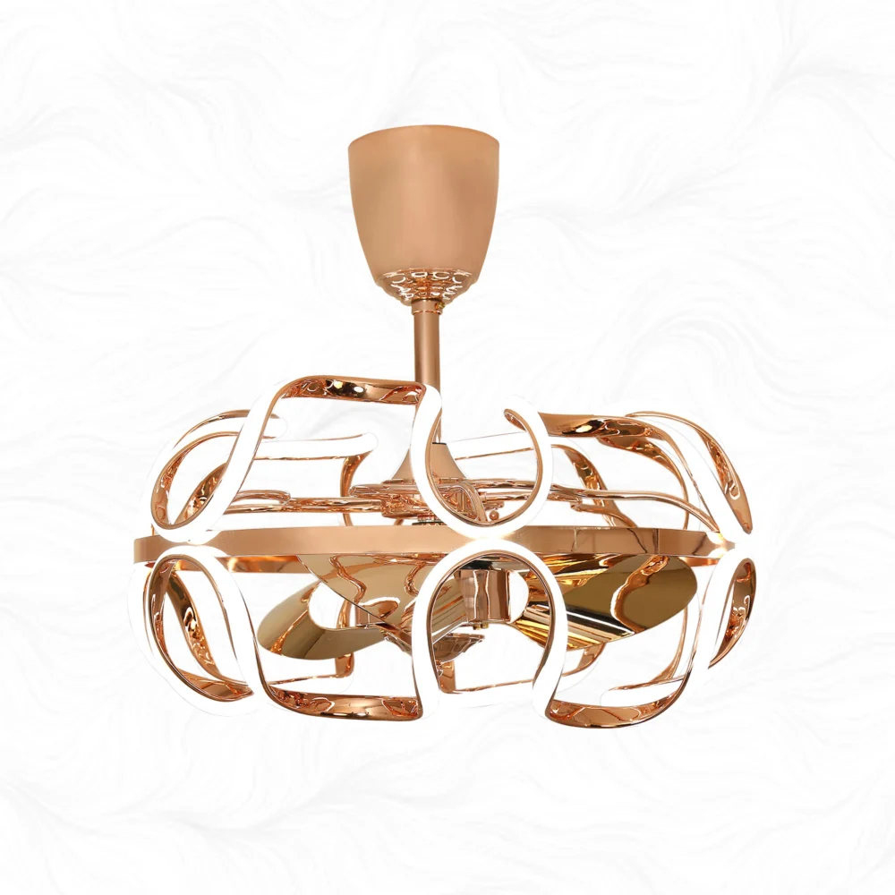 Oltao Skyler Rose Gold Smart Chandelier Fan - Image 2
