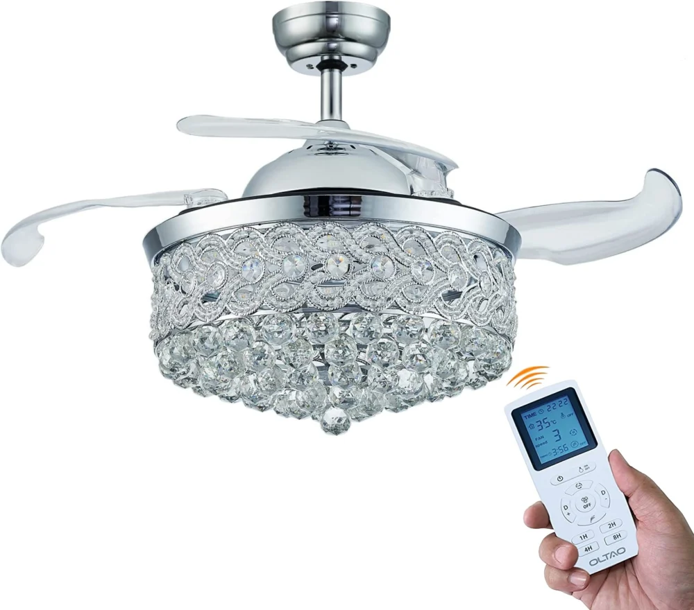 Oltao Tiara Silver Smart Chandelier Fan - Image 2