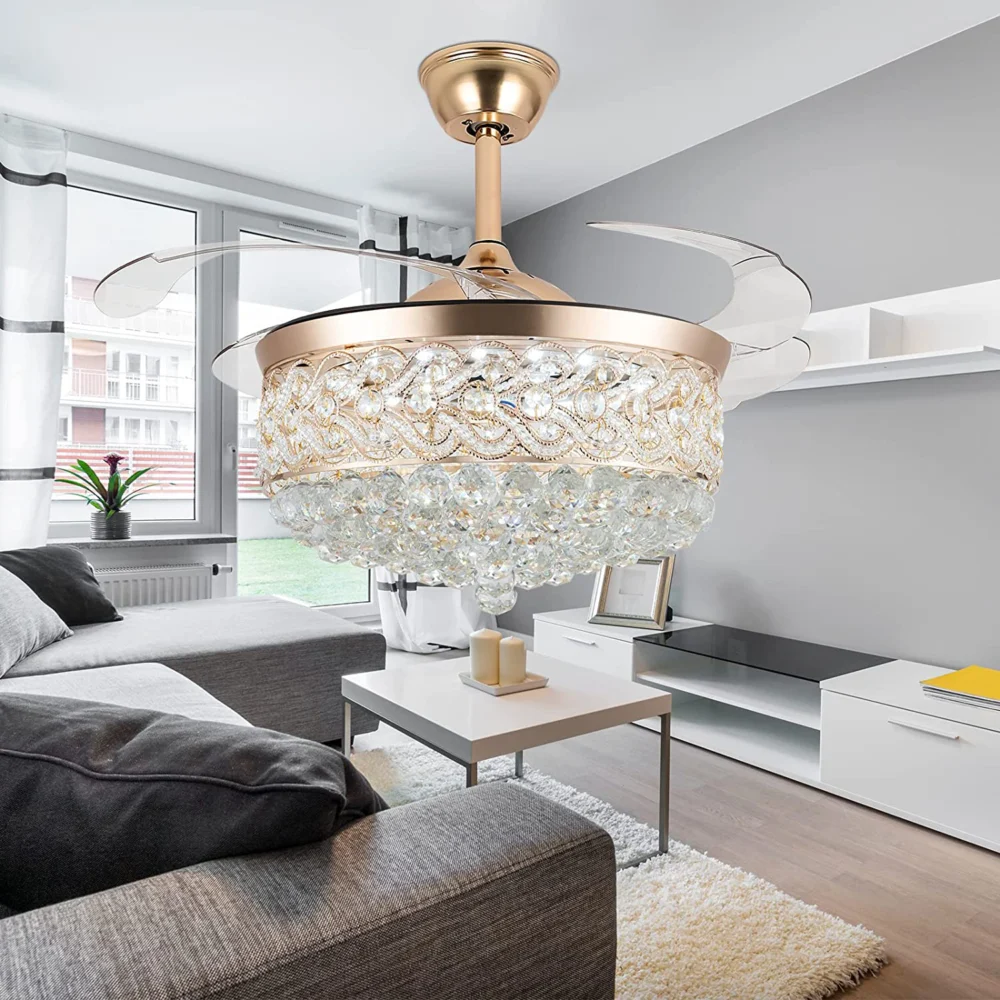 Oltao Tiara Gold Smart Chandelier Fan - Image 5