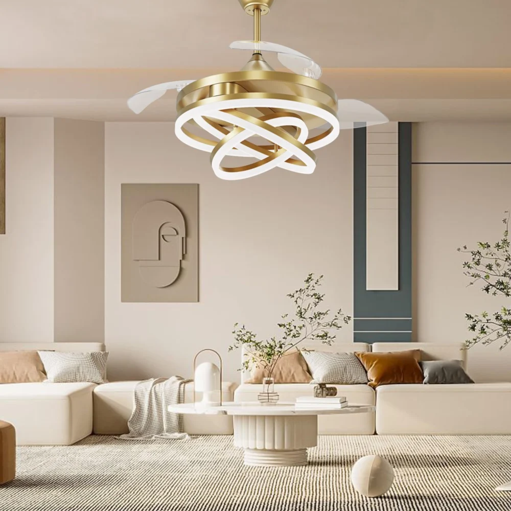 Oltao Enigma Gold Smart Chandelier Fan