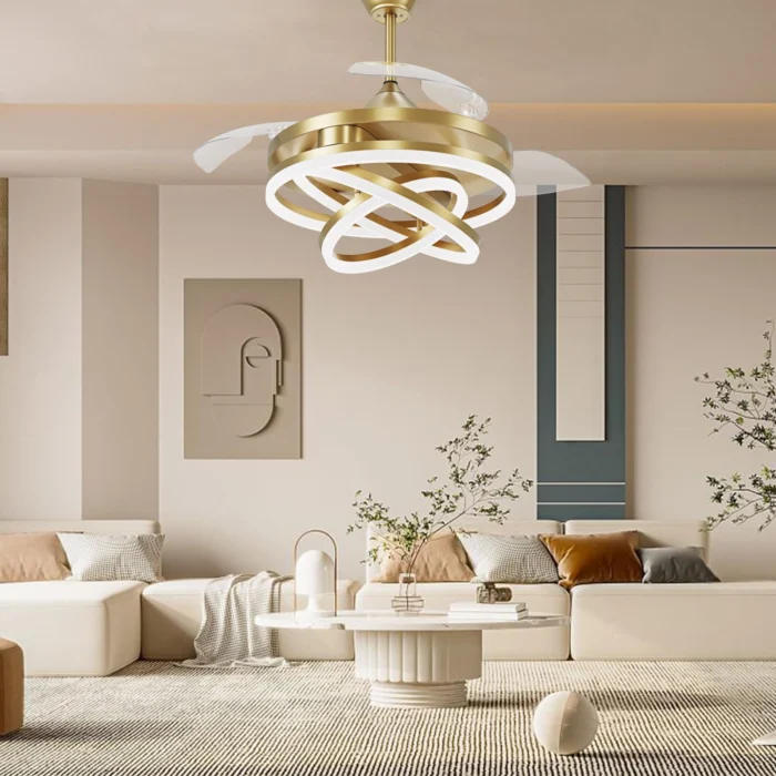 Oltao Enigma Gold Smart Chandelier Fan