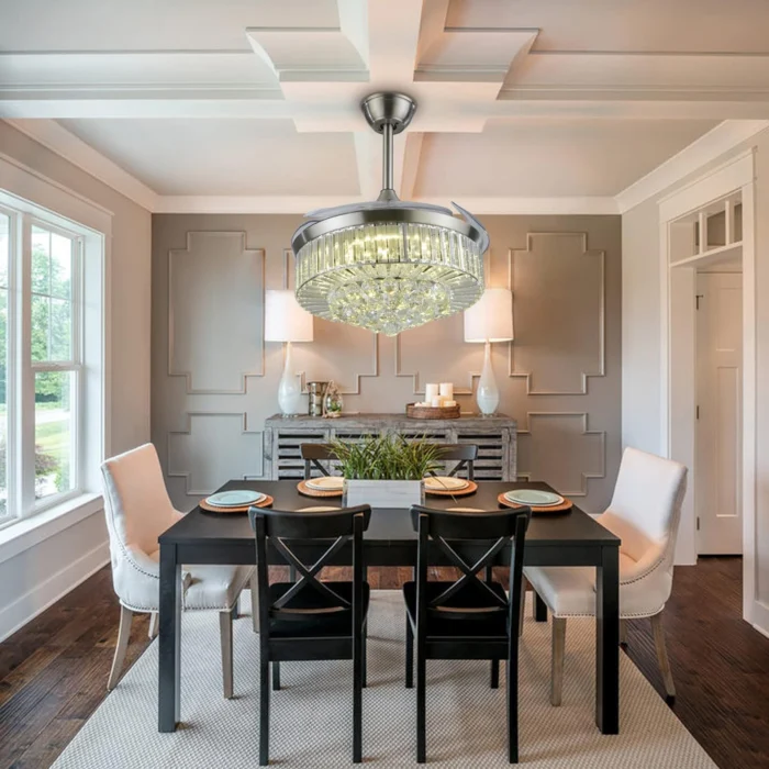 Oltao Picola Silver Smart Chandelier Fan
