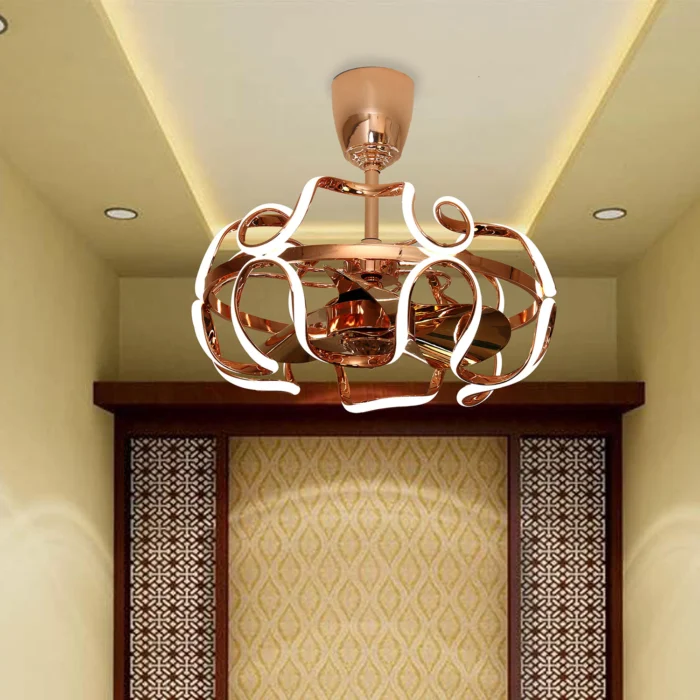 Oltao Skyler Rose Gold Smart Chandelier Fan