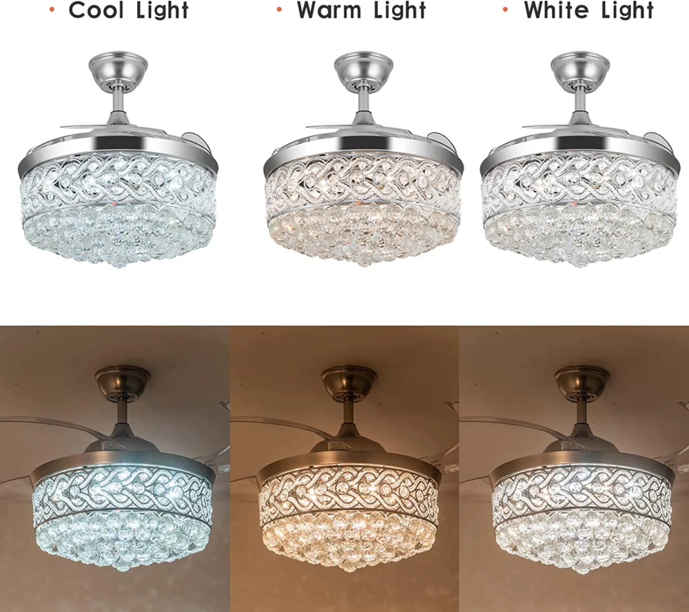 Oltao Tiara Silver Smart Chandelier Fan - Image 3