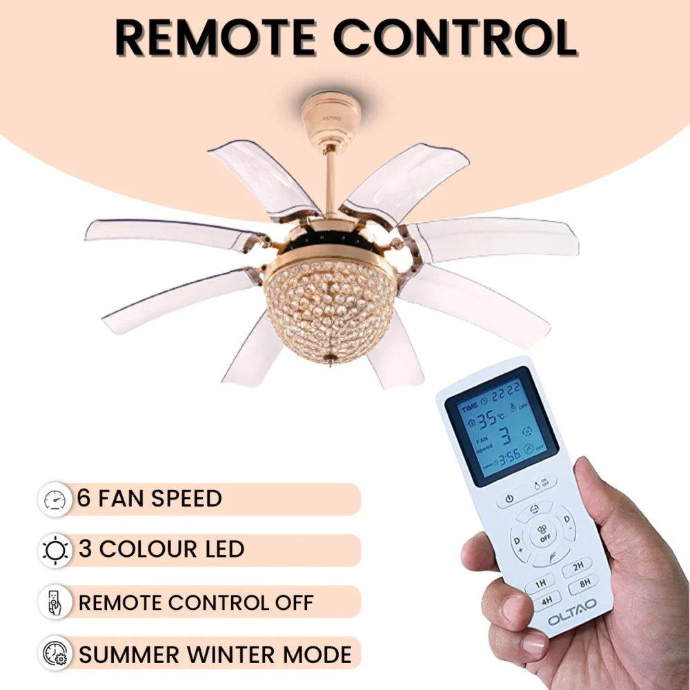 Oltao Lily Gold Smart Chandelier Fan - Image 3