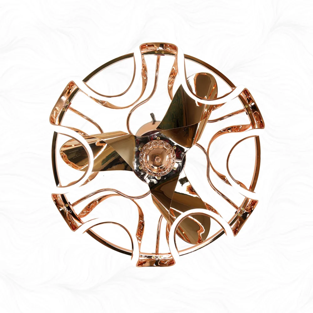 Oltao Skyler Rose Gold Smart Chandelier Fan - Image 3