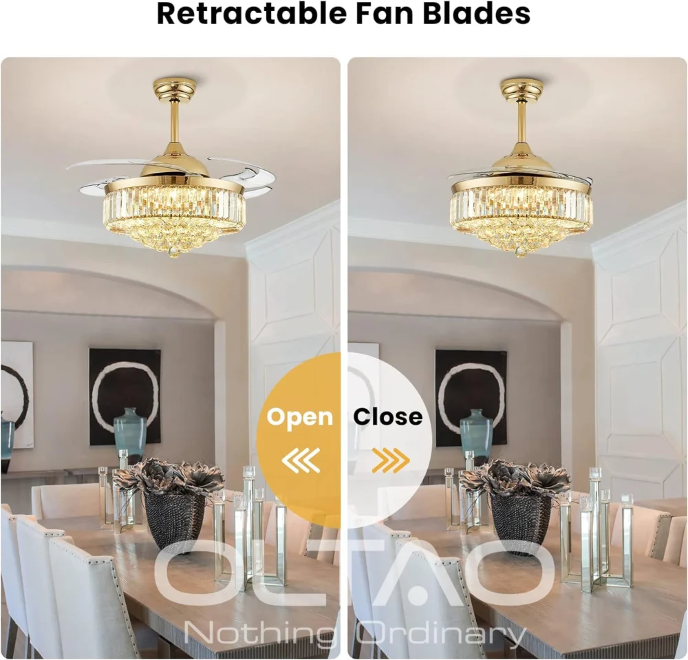 Oltao Picola Gold Smart Chandelier Fan - Image 3