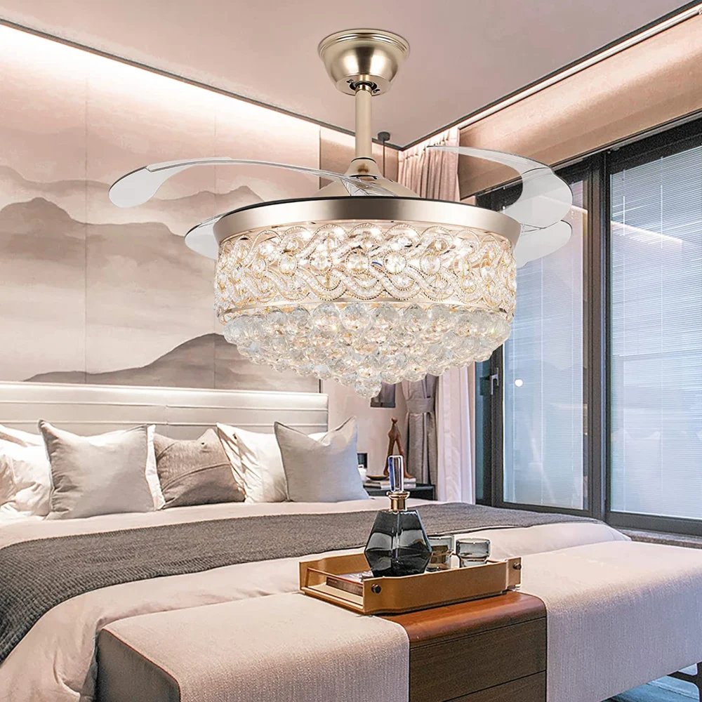 Oltao Tiara Gold Smart Chandelier Fan - Image 3