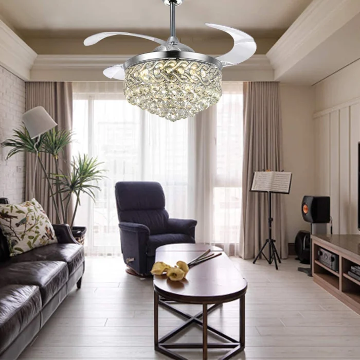 Oltao Tiara Silver Smart Chandelier Fan