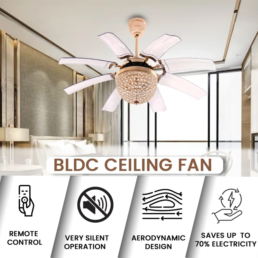 Oltao Lily Gold Smart Chandelier Fan - Image 4