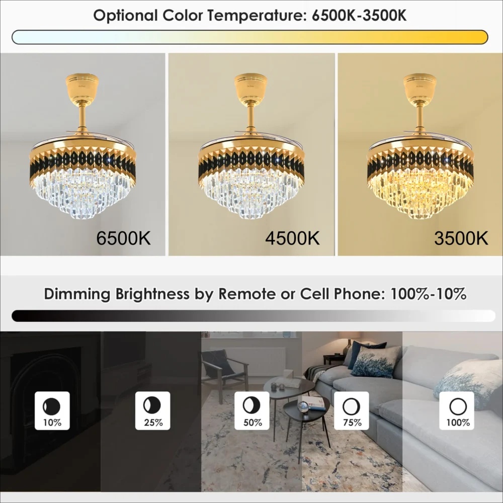 Oltao Freya Smart Chandelier Fan - Image 4