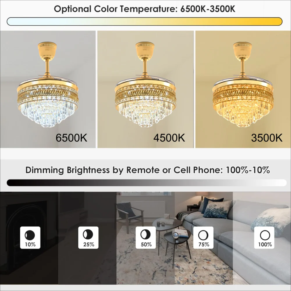 Oltao Stella Smart Chandelier Fan - Image 4
