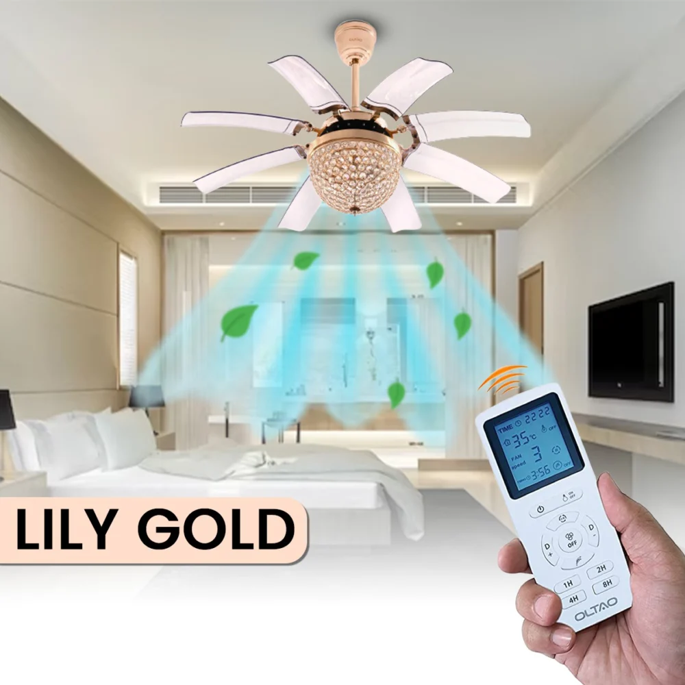 Oltao Lily Gold Smart Chandelier Fan - Image 5