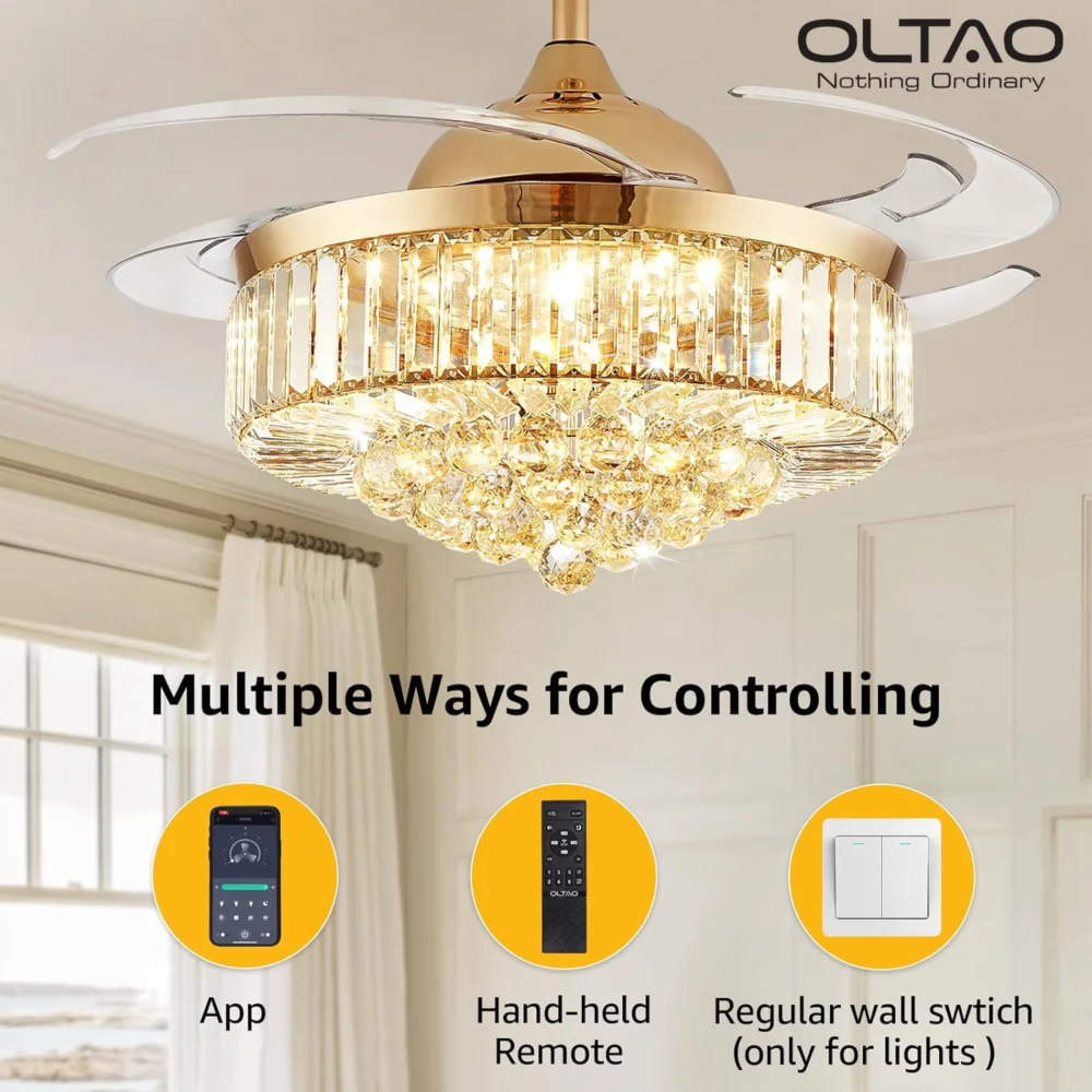 Oltao Picola Gold Smart Chandelier Fan - Image 5