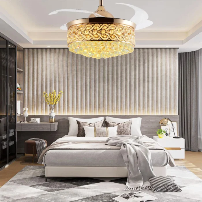Oltao Tiara Gold Smart Chandelier Fan