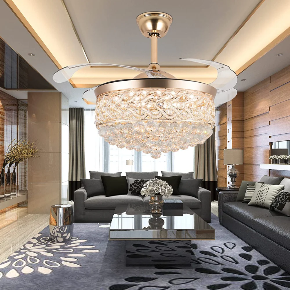 Oltao Tiara Gold Smart Chandelier Fan - Image 4